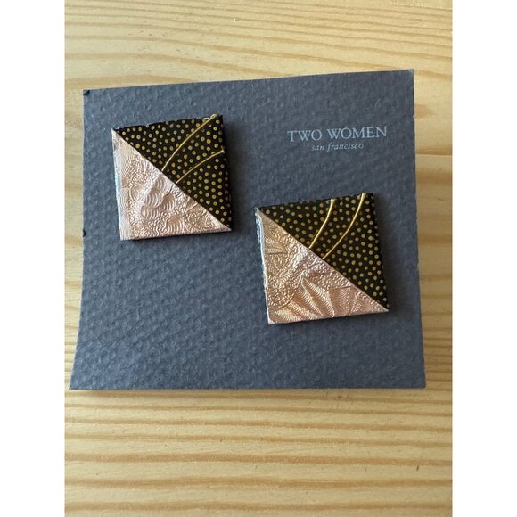 Two Women San Francisco Geometric Square Earrings - Picture 1 of 3